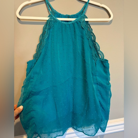Women's Dressy Aqua Tank Top - Light sheer material Size worn 2x Size S - Picture 10 of 11